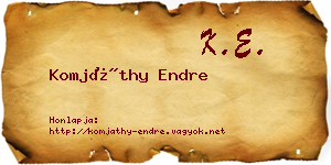 Komjáthy Endre névjegykártya