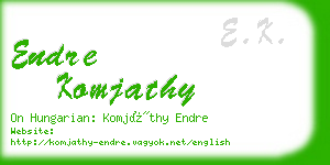 endre komjathy business card